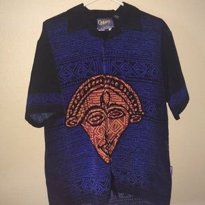 Vintage 90s men’s button up Carlos Santana